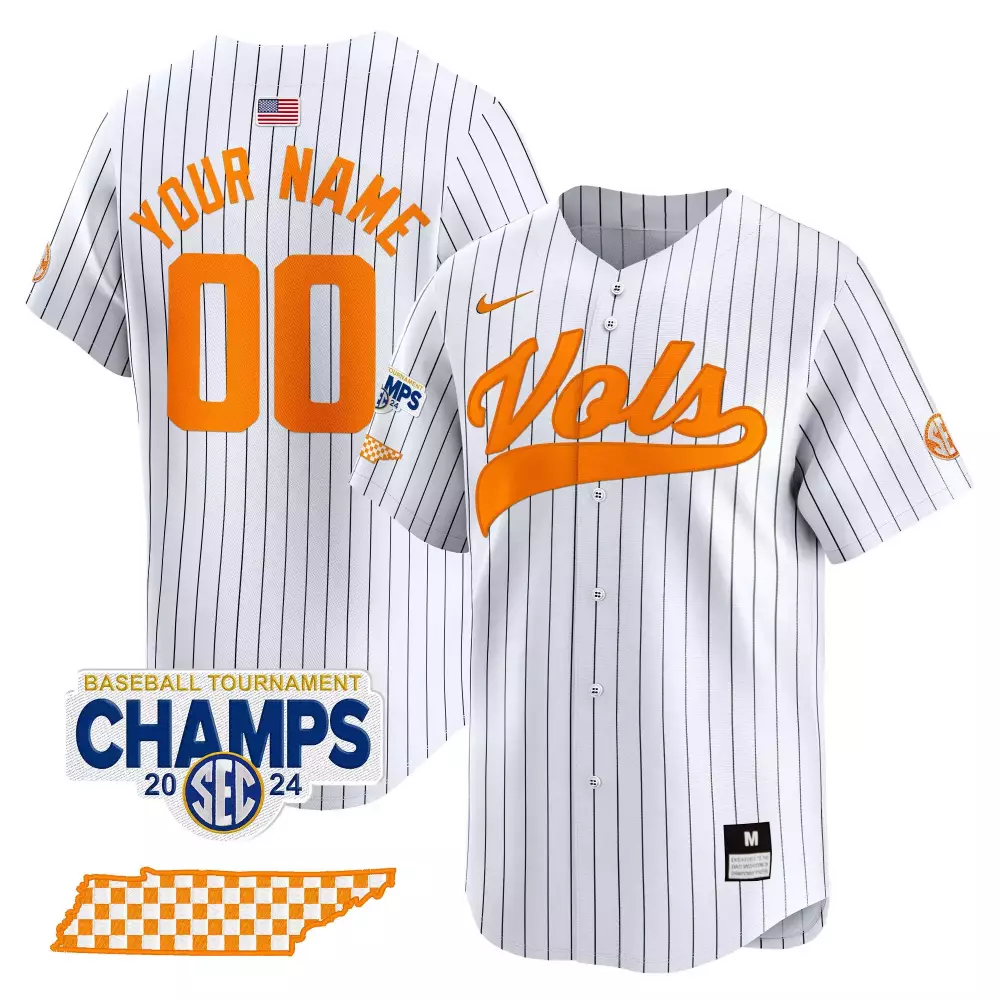 pinstripe youth tennessee volunteers 2024 champions vapor premier limited custom jersey all stitched