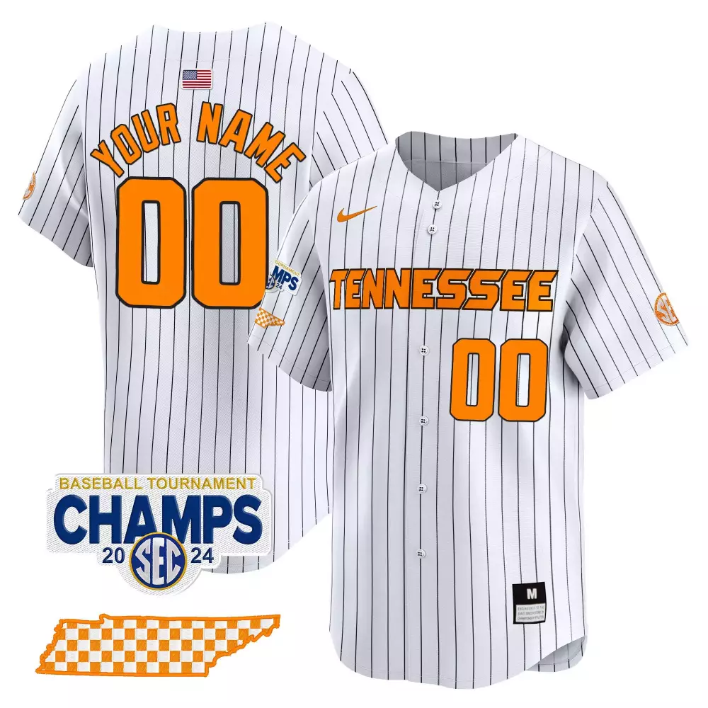 pinstripe youth tennessee volunteers 2024 champions vapor premier limited custom jersey all stitched