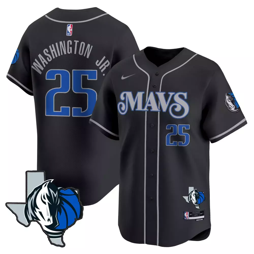 pj washington black mens dallas mavericks mexico vapor baseball jersey all stitched