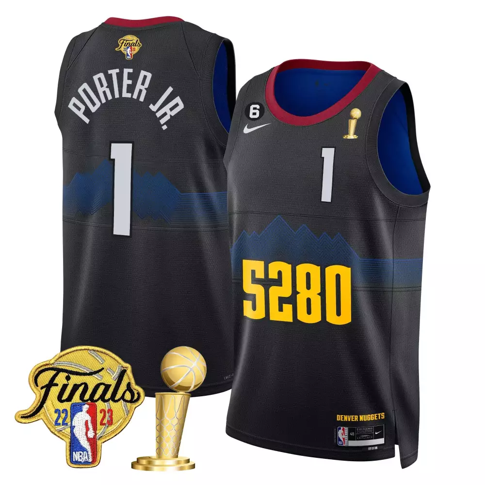 porter jr 5280 city mens denver nuggets 2023 finals champions patch jersey all stitched