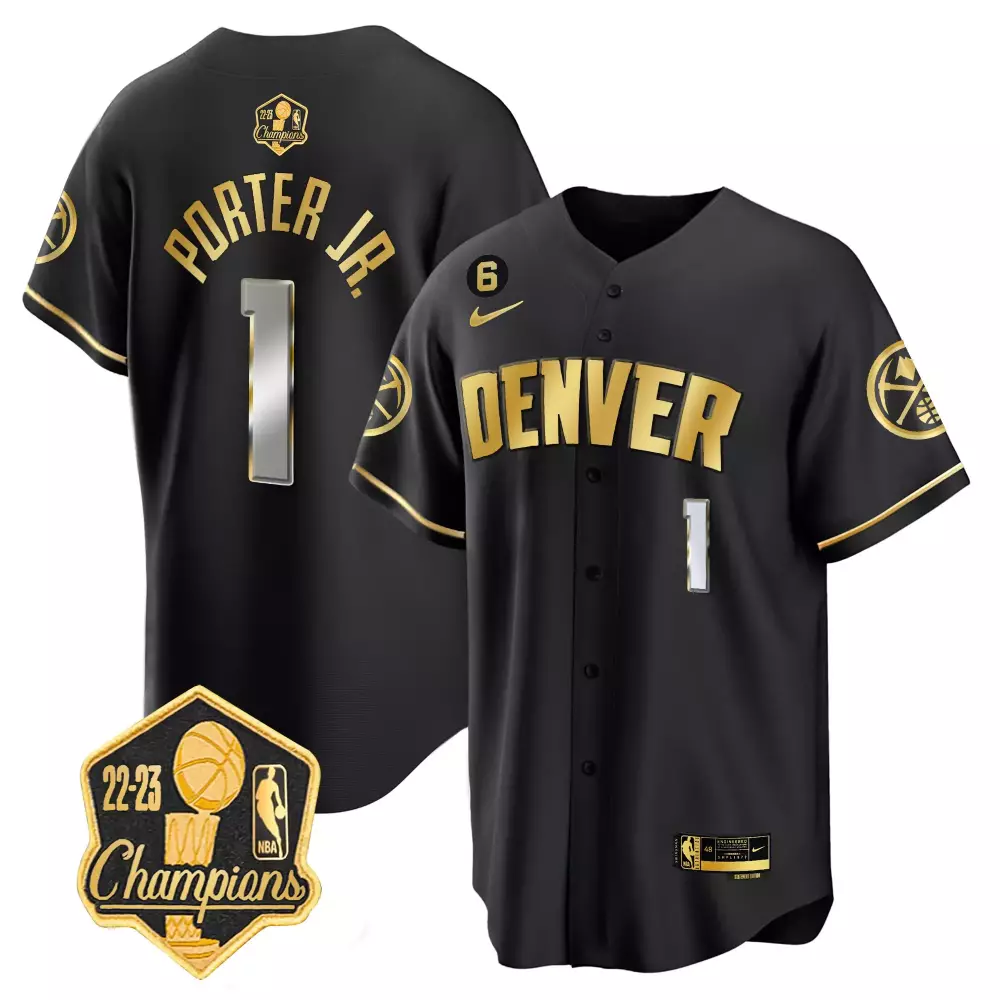 porter jr black limited mens denver nuggets 2023 champions limited patch cool base jersey all stitched