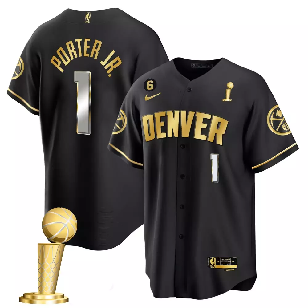 porter jr black limited youths denver nuggets 2023 champions cool base jersey all stitched