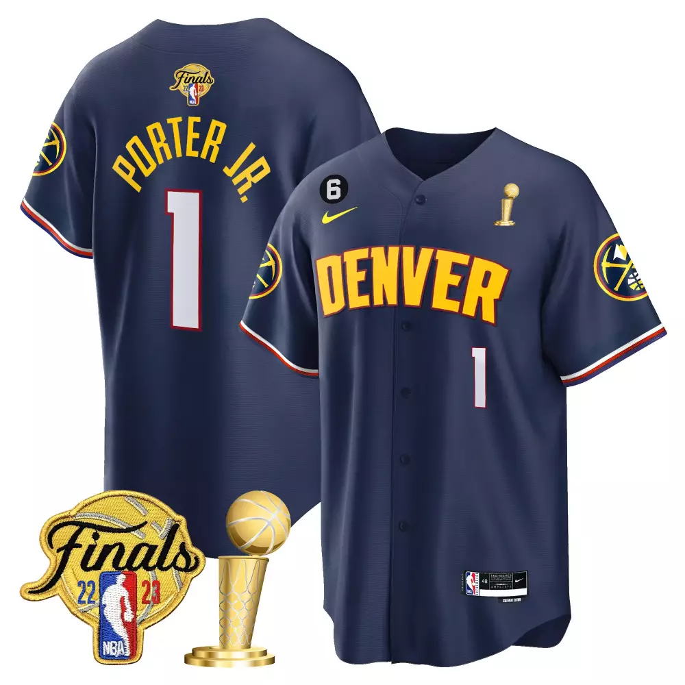 porter jr icon mens denver nuggets 2023 finals champions patch cool base jersey all stitched