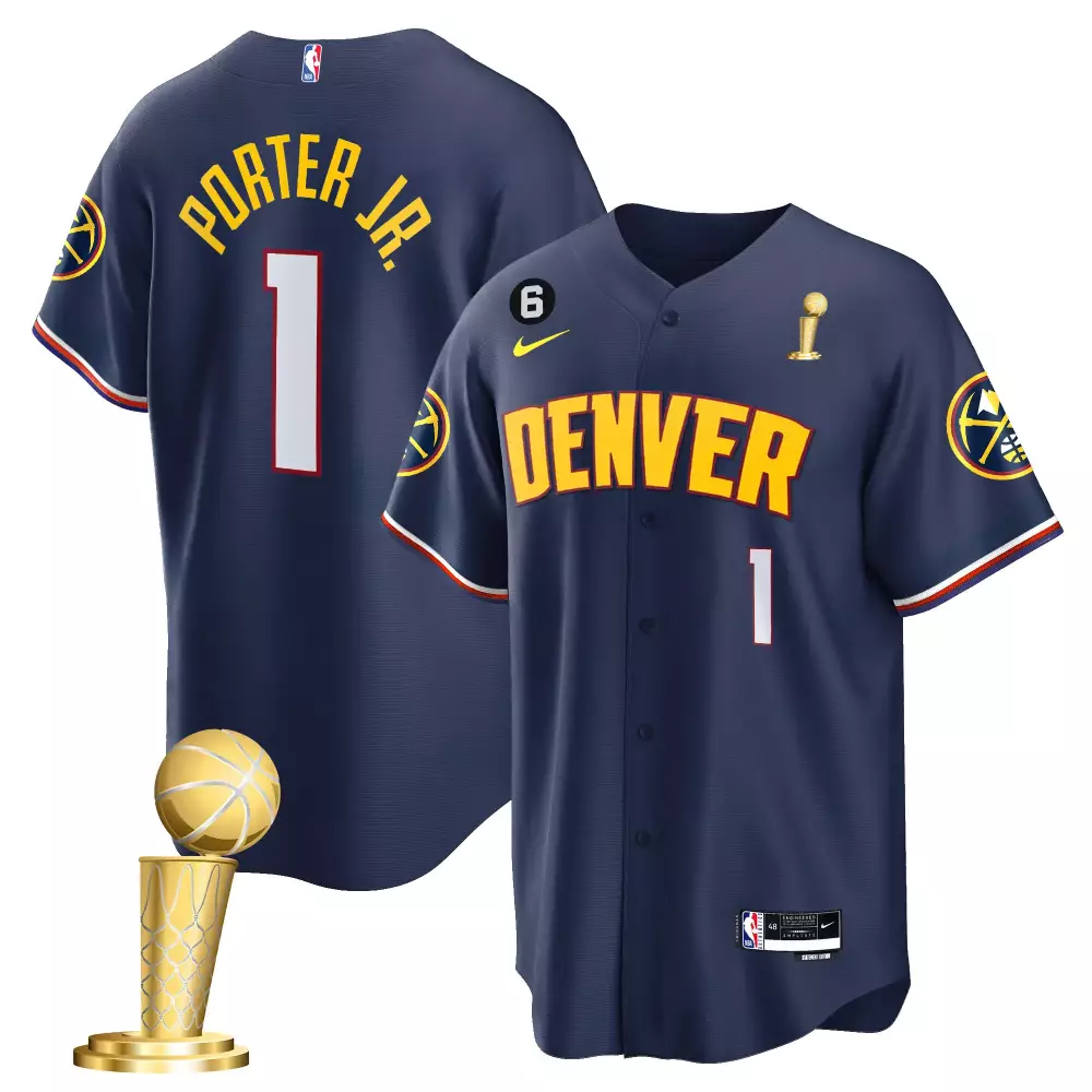 porter jr icon youths denver nuggets 2023 champions cool base jersey all stitched