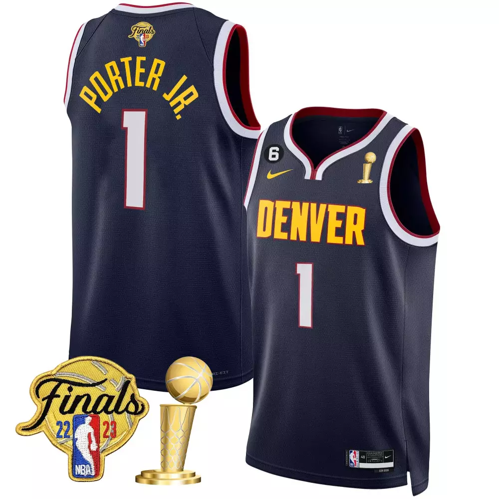 porter jr icon youths denver nuggets 2023 finals champions patch jersey all stitched