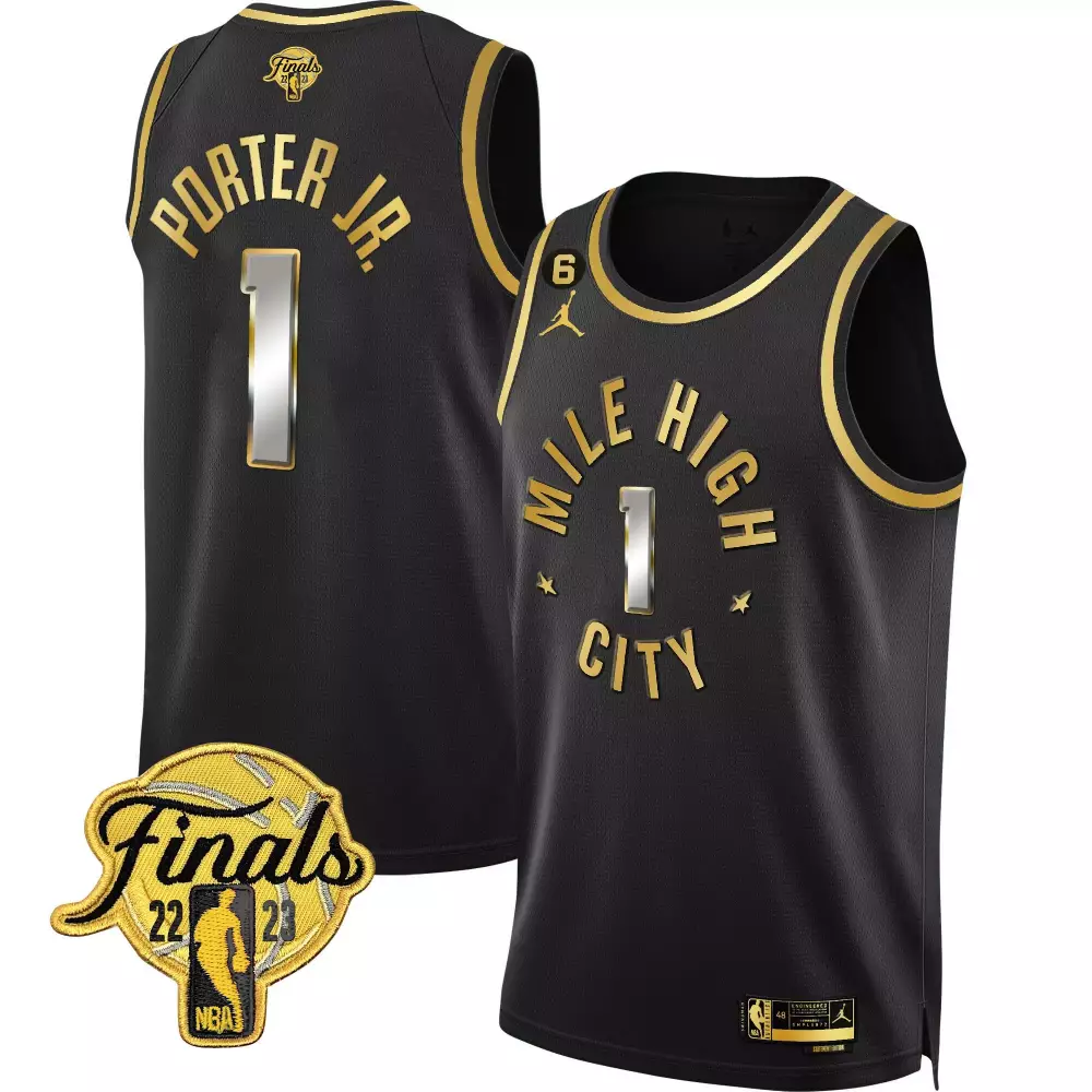 porter jr statement limited mens denver nuggets 2023 finals patch gold jersey all stitched