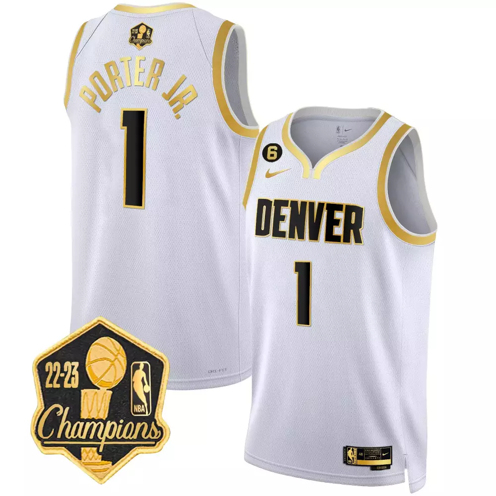 porter jr white gold mens denver nuggets 2023 champions jersey collection all stitched