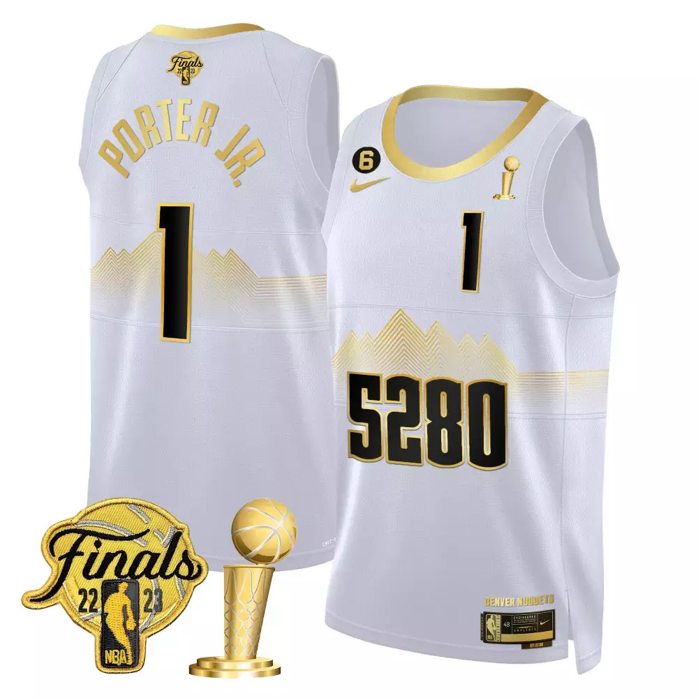 porter jr white gold mens denver nuggets 2023 finals champions patch jersey v2 all stitched