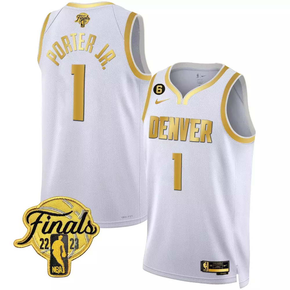 porter jr white gold mens denver nuggets 2023 finals champions patch jersey v2 all stitched