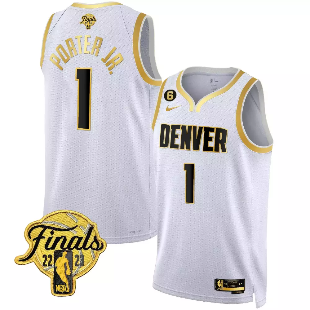 porter jr white gold mens denver nuggets 2023 finals champions patch jersey v2 all stitched