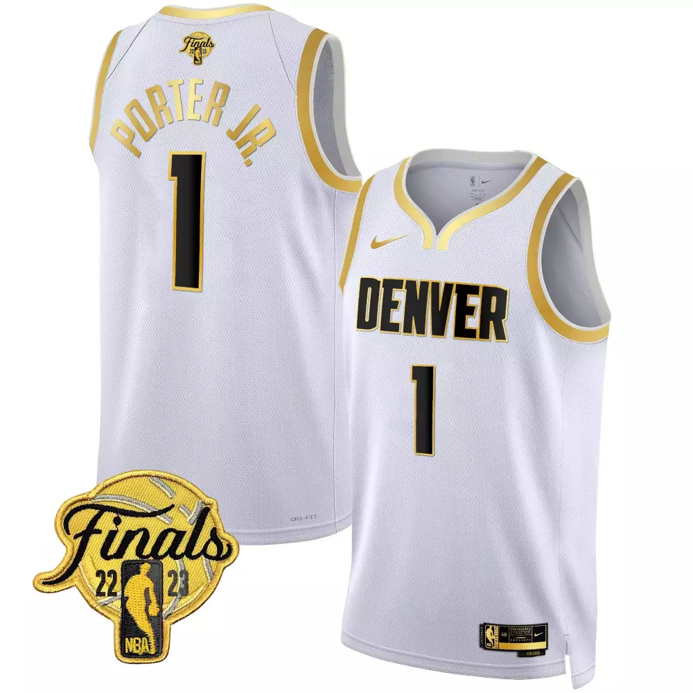 porter jr white gold mens denver nuggets 2023 finals champions patch jersey v2 all stitched