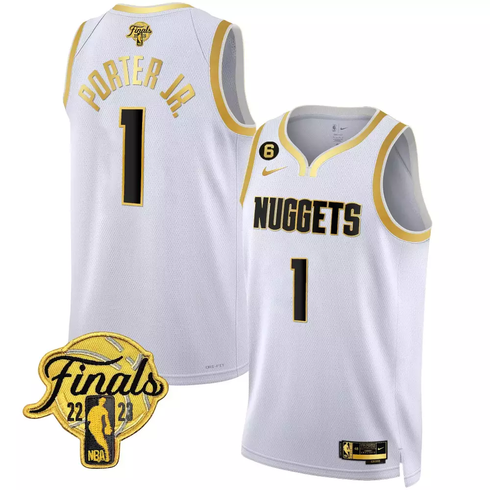 porter jr white gold mens denver nuggets 2023 finals champions patch jersey v2 all stitched