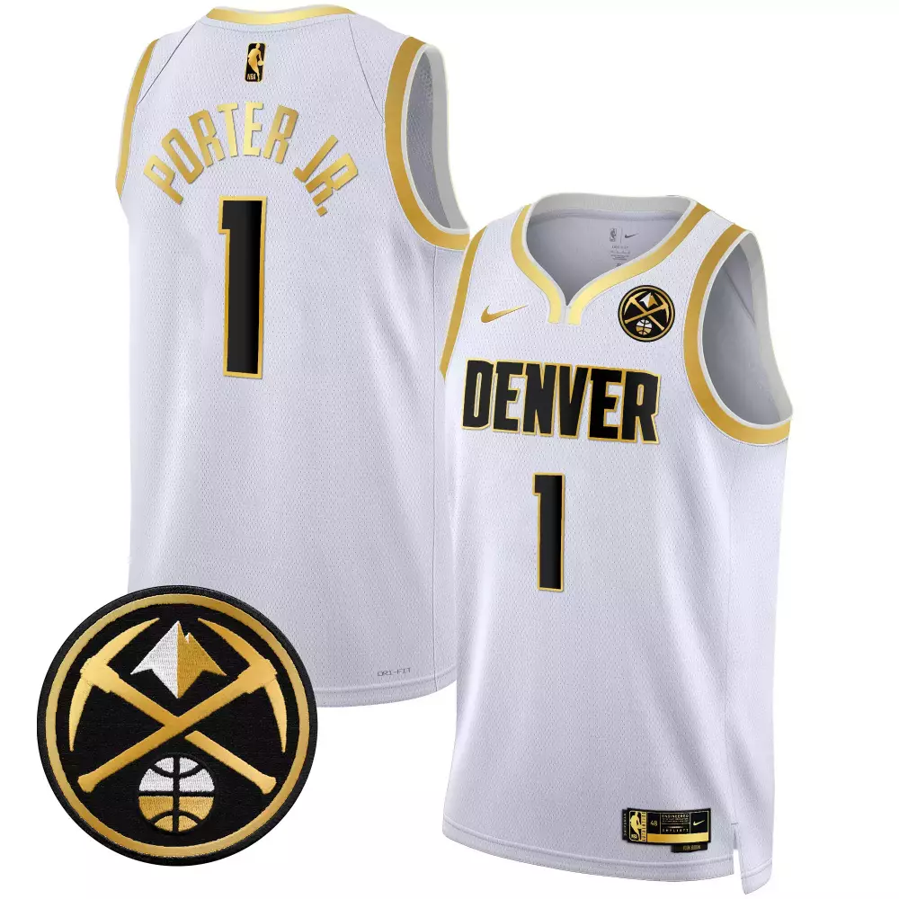 porter jr white gold mens denver nuggets 2023 finals patch gold special jersey all stitched