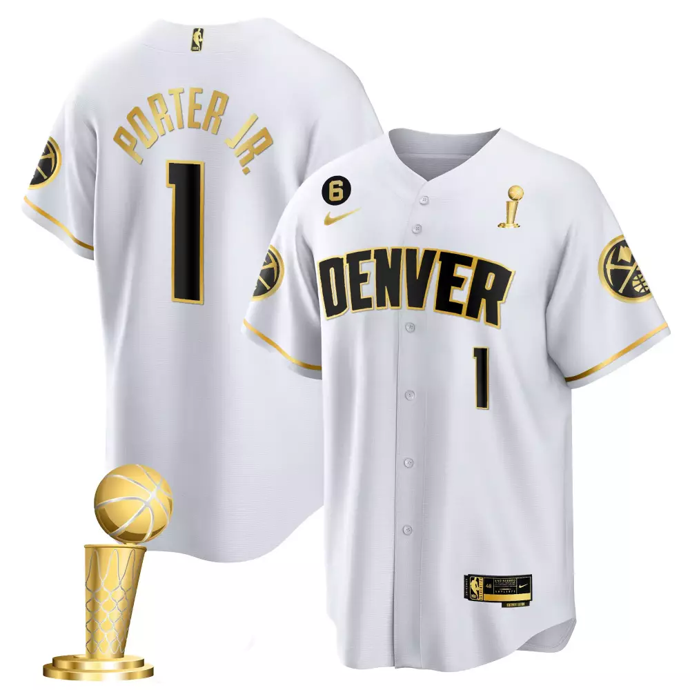 porter jr white gold mens denver nuggets 2023 finals patch gold special jersey all stitched