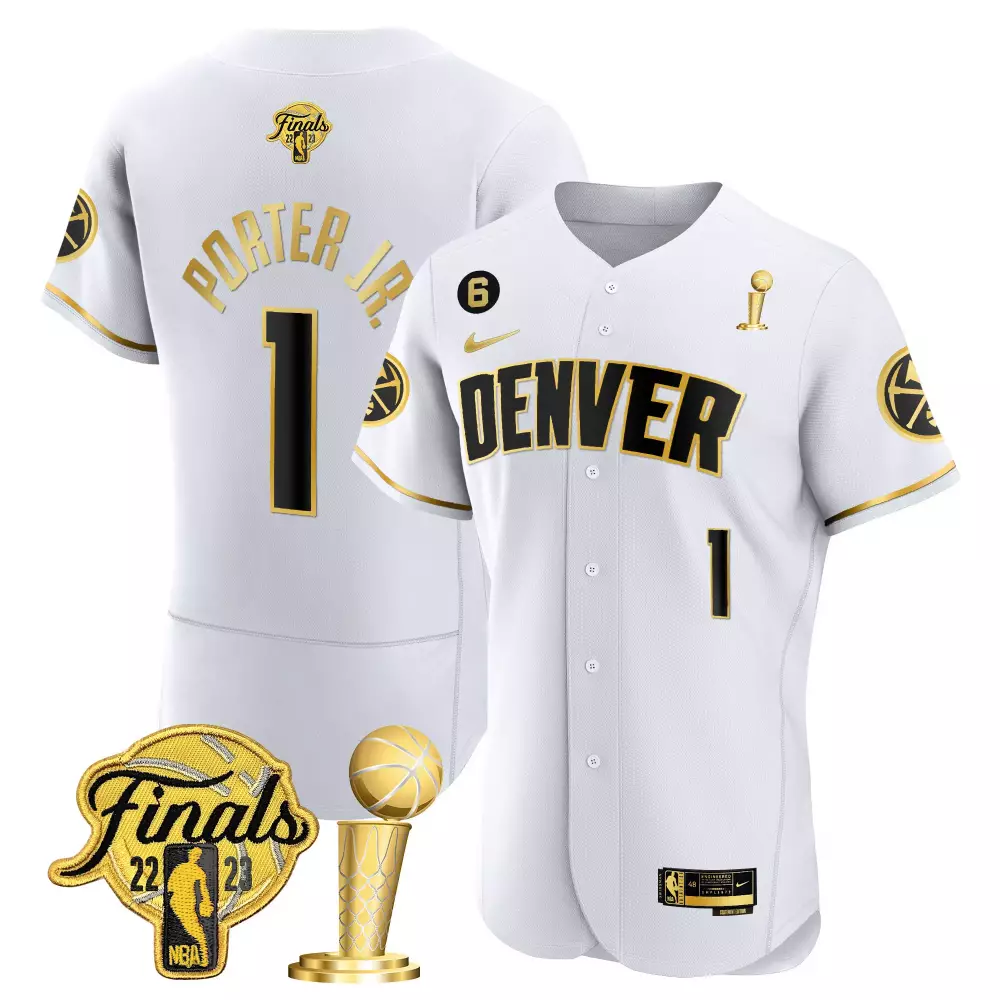 porter jr white gold youths denver nuggets 2023 champions jersey collection all stitched