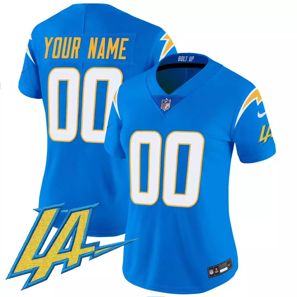 navy women los angeles chargers vapor limited custom jersey v2 all stitched