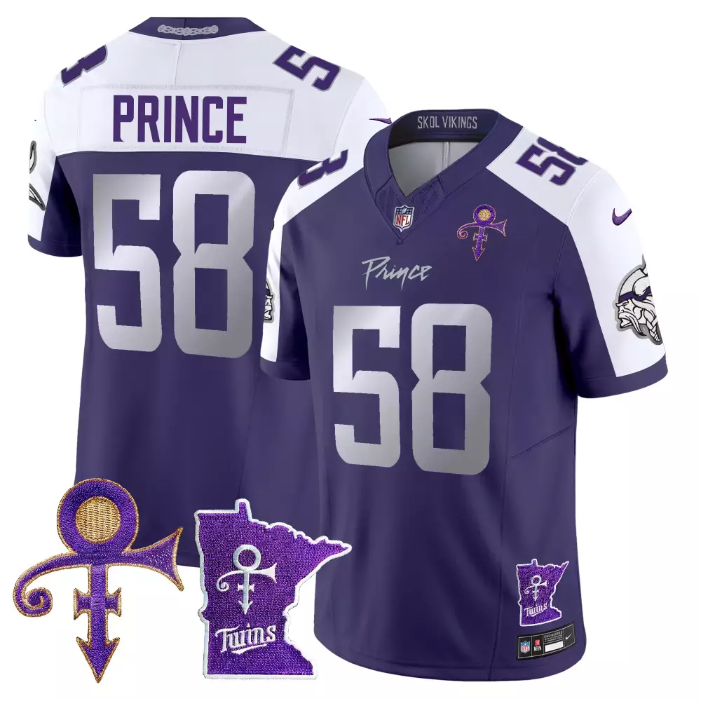 prince 1958 purple alternate mens vikings 2024 prince vapor limited jersey all stitched