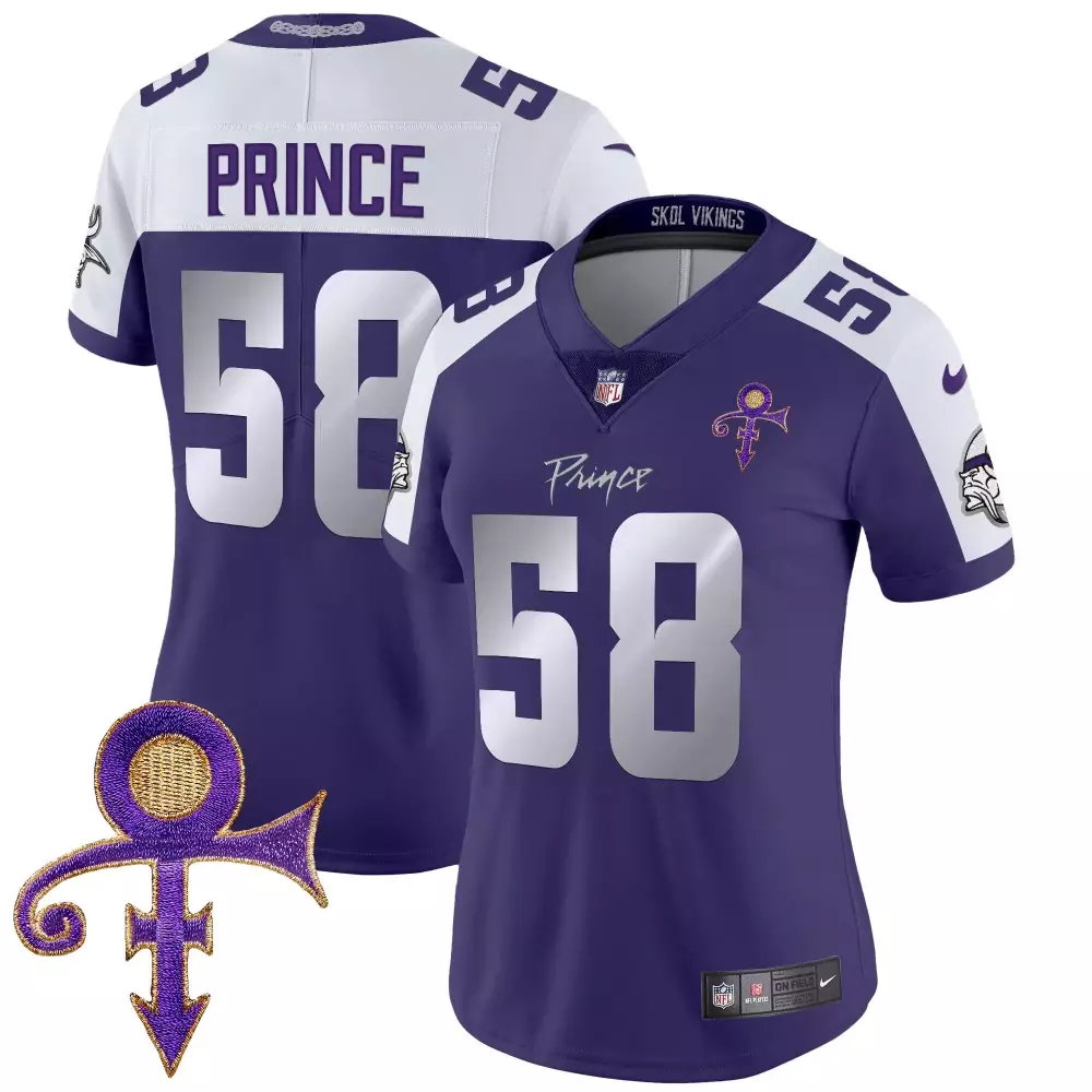 prince 1958 purple alternate mens vikings 2024 prince vapor limited jersey all stitched