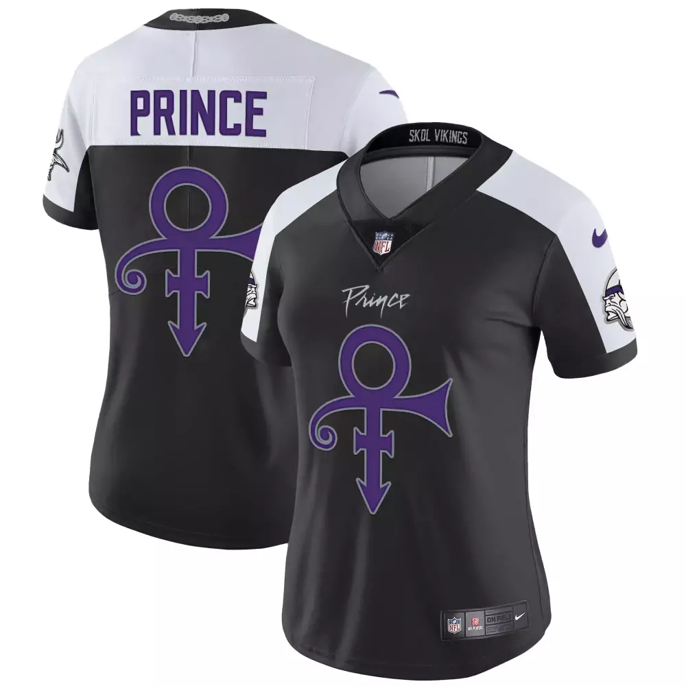 Prince Black Alternate Women's Vikings 2024 Vapor Limited Jersey | All Stitched Fan Gear | For Game Day | For Men, Women & Youth