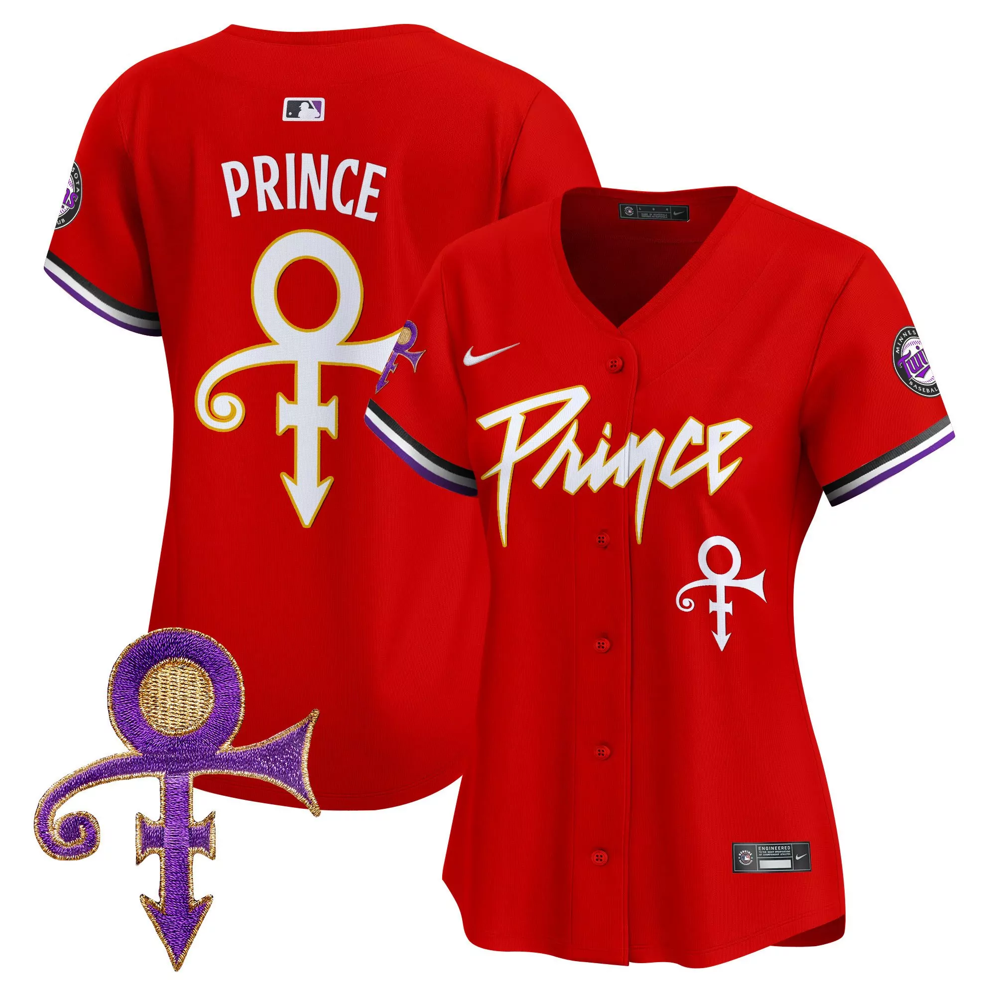 prince red womens minnesota twins prince patch vapor premier limited jersey all stitched