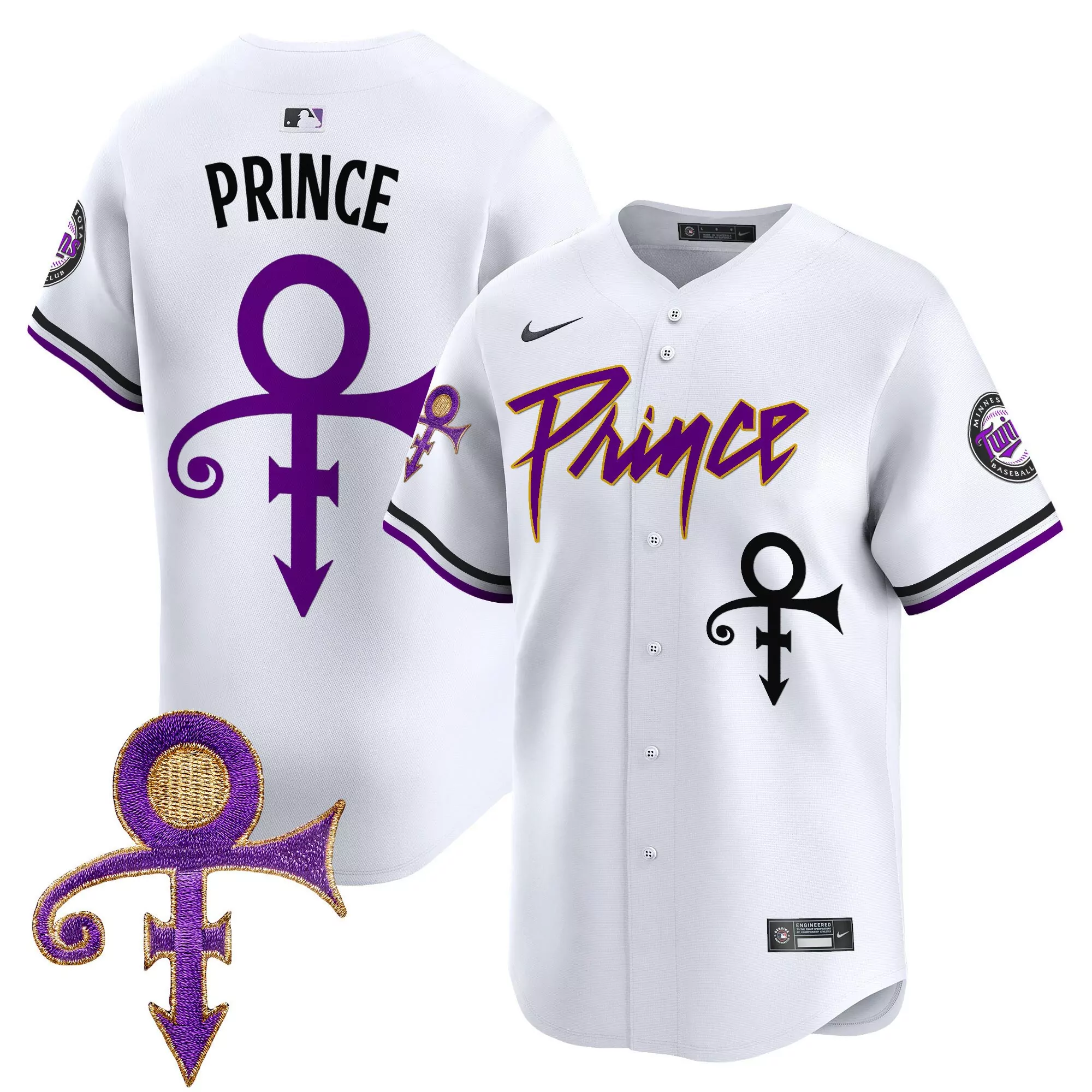 prince white mens minnesota twins prince patch vapor premier limited jersey v4 all stitched