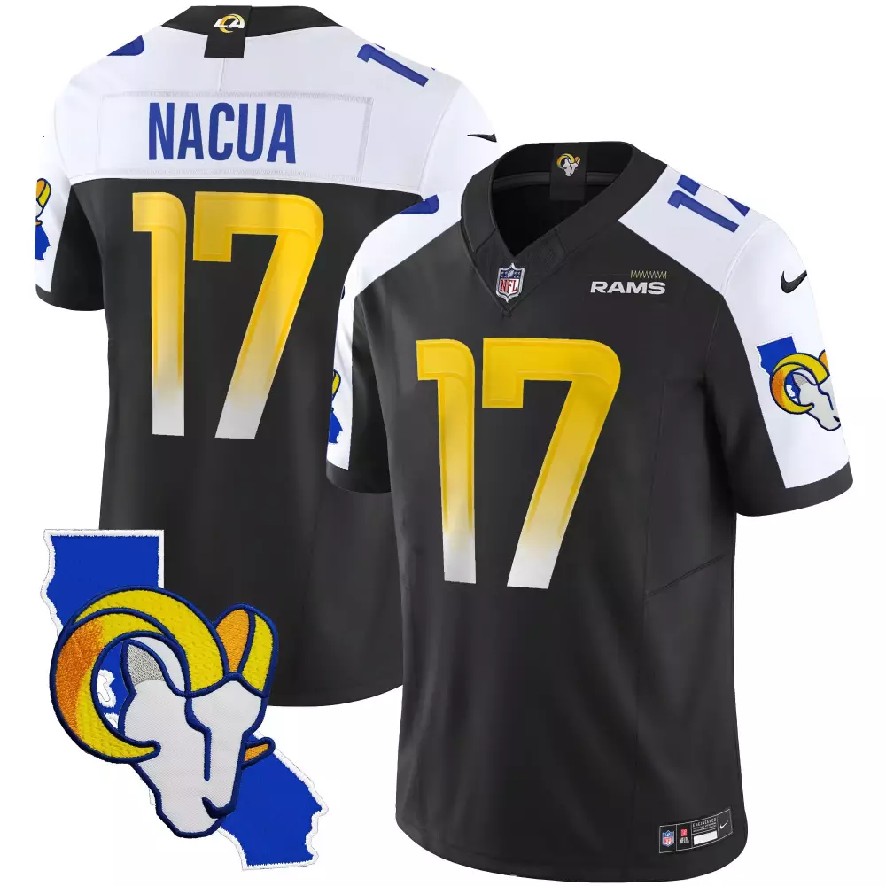 puka nacua black alternate mens los angeles rams california patch vapor limited jersey all stitched