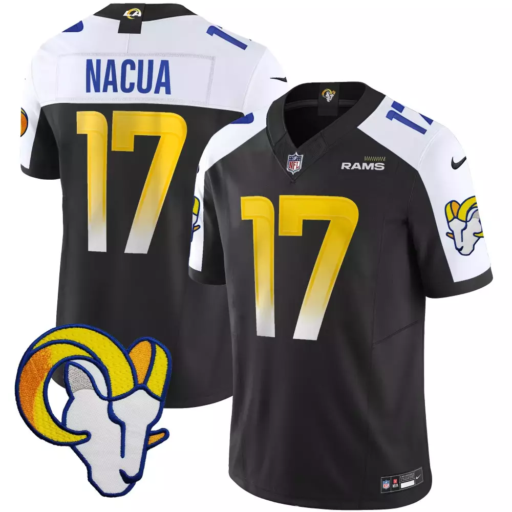puka nacua black alternate mens los angeles rams california patch vapor limited jersey all stitched