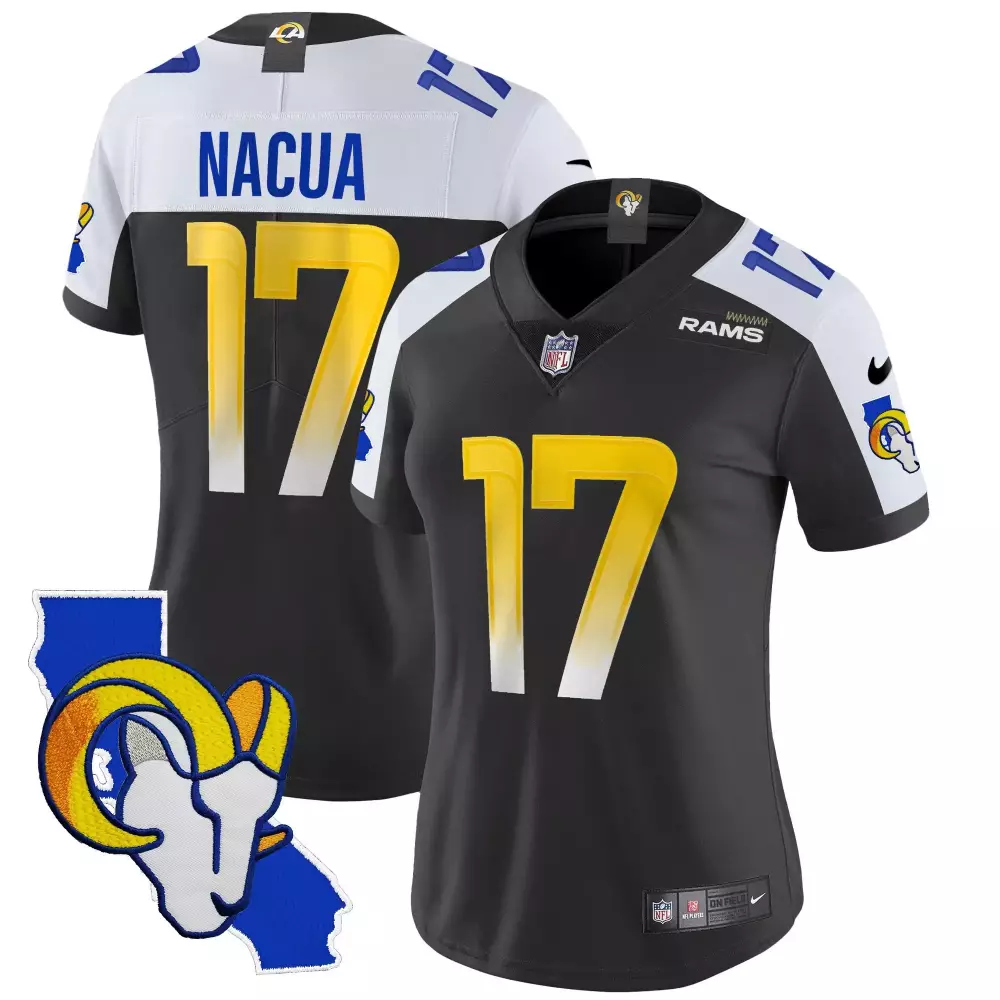 puka nacua black alternate mens los angeles rams california patch vapor limited jersey all stitched