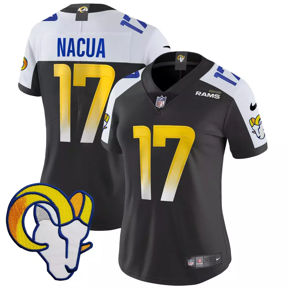 puka nacua black alternate womens los angeles rams mexico vapor limited jersey all stitched