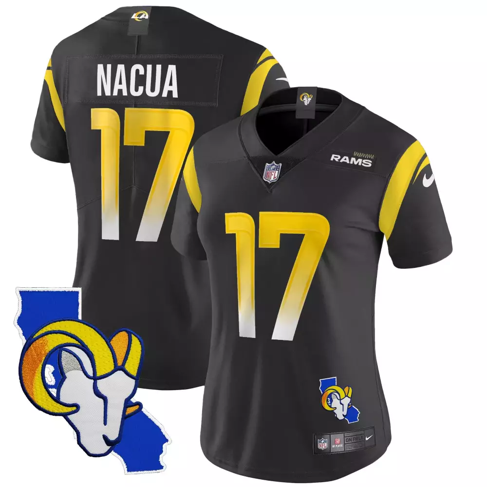 puka nacua black mens los angeles rams vapor limited jersey v2 all stitched