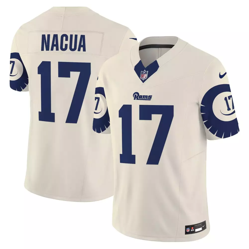puka nacua bone mens los angeles rams 2024 nfc west division champions vapor limited jersey all stitched