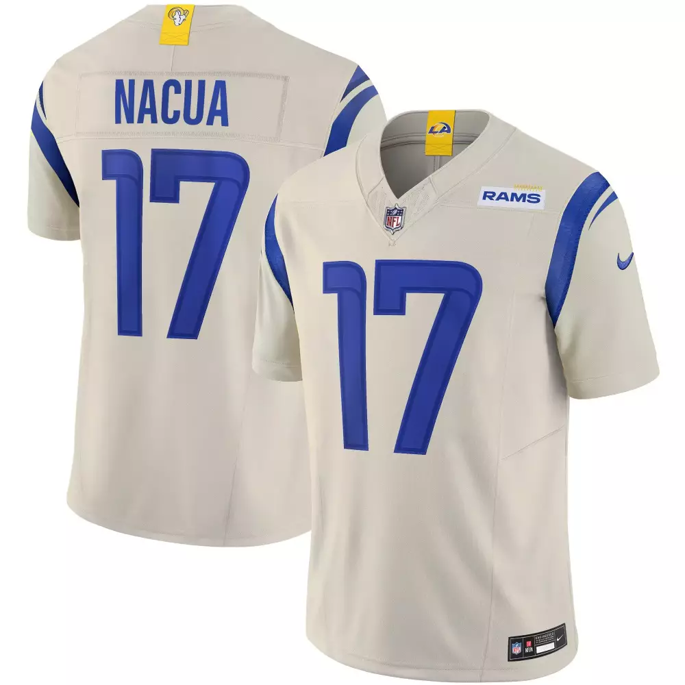 puka nacua bone mens los angeles rams vapor limited jersey all stitched