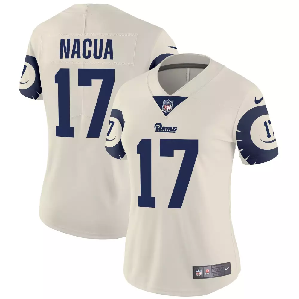 puka nacua bone mens los angeles rams vapor limited jersey all stitched
