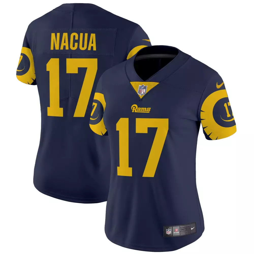 puka nacua navy womens los angeles rams special vapor limited jersey all stitched
