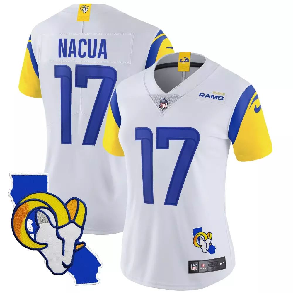 puka nacua white mens los angeles rams vapor limited jersey all stitched