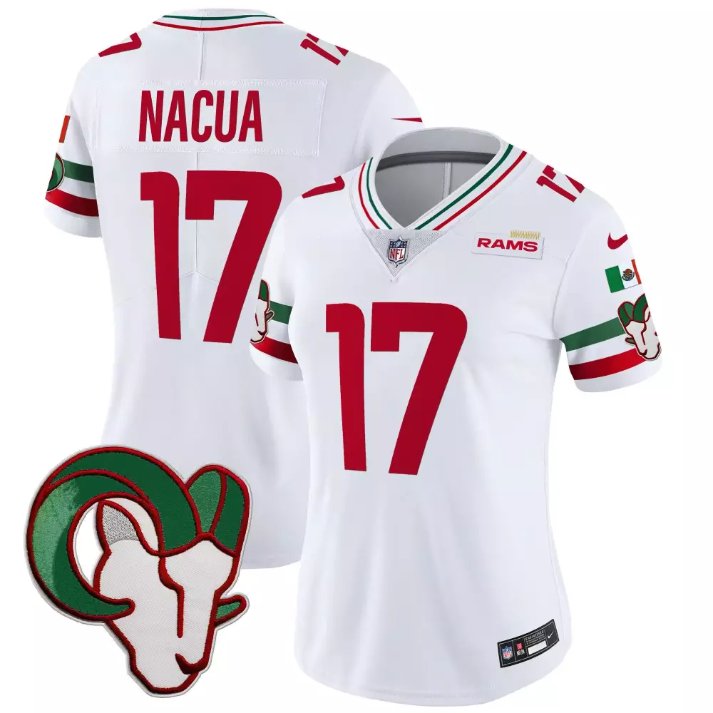 puka nacua white mens los angeles rams vapor limited jersey all stitched