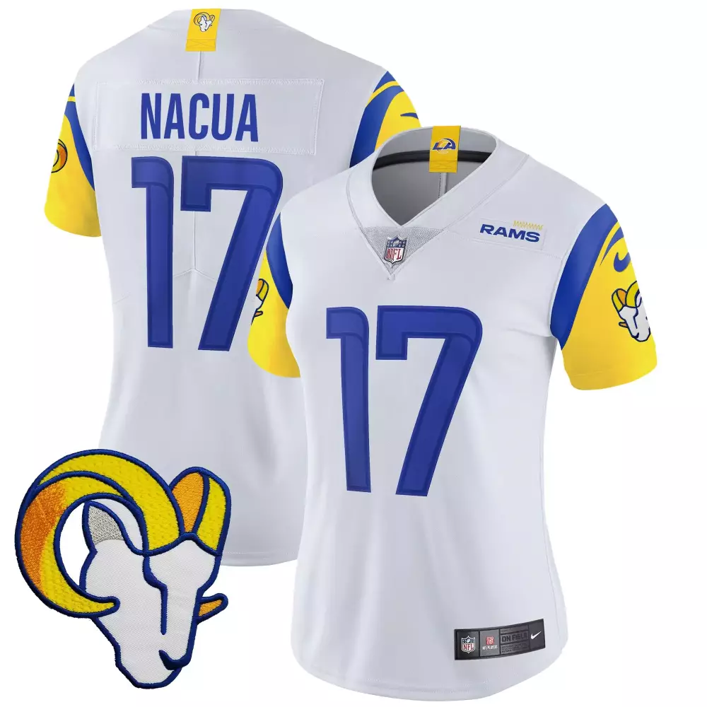 puka nacua white womens los angeles rams special vapor limited jersey all stitched