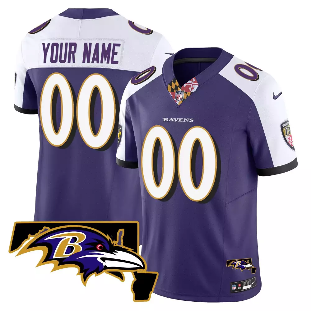 Maryland Patch Black Alternate Jersey | Baltimore Ravens Vapor Limited Edition | Custom Stitched Fan Gear | For Men, Women & Youth