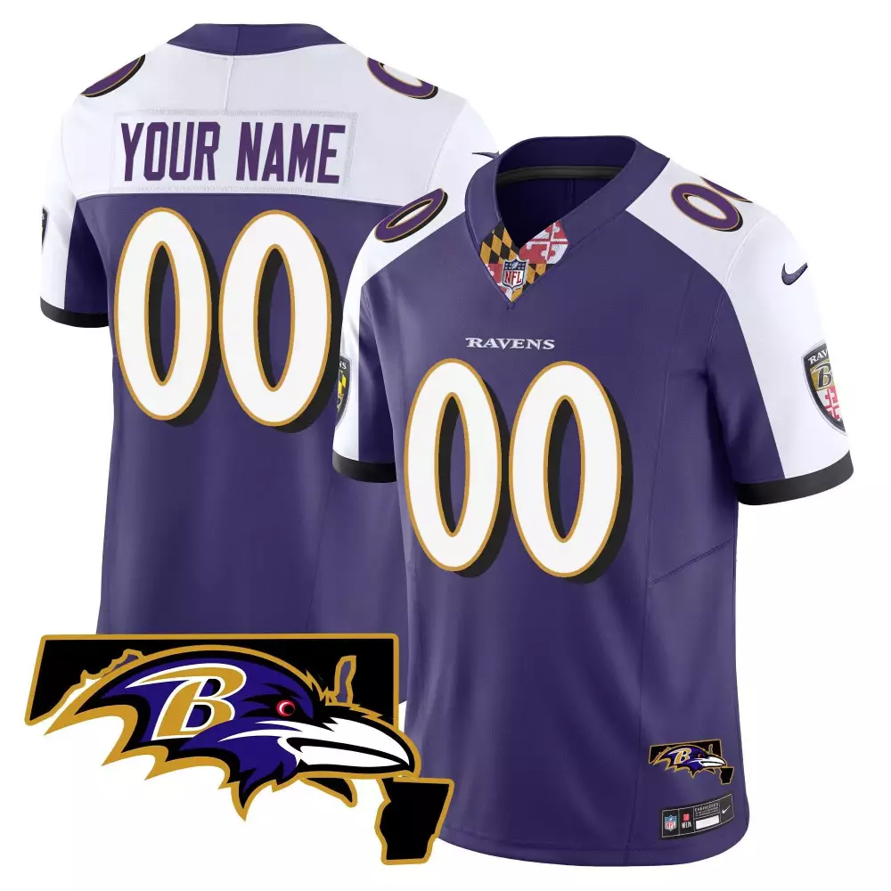 Maryland Patch V3 Vapor Limited Baltimore Ravens Purple Alternate Youth Jersey | Custom Stitched | For Men, Women & Youth