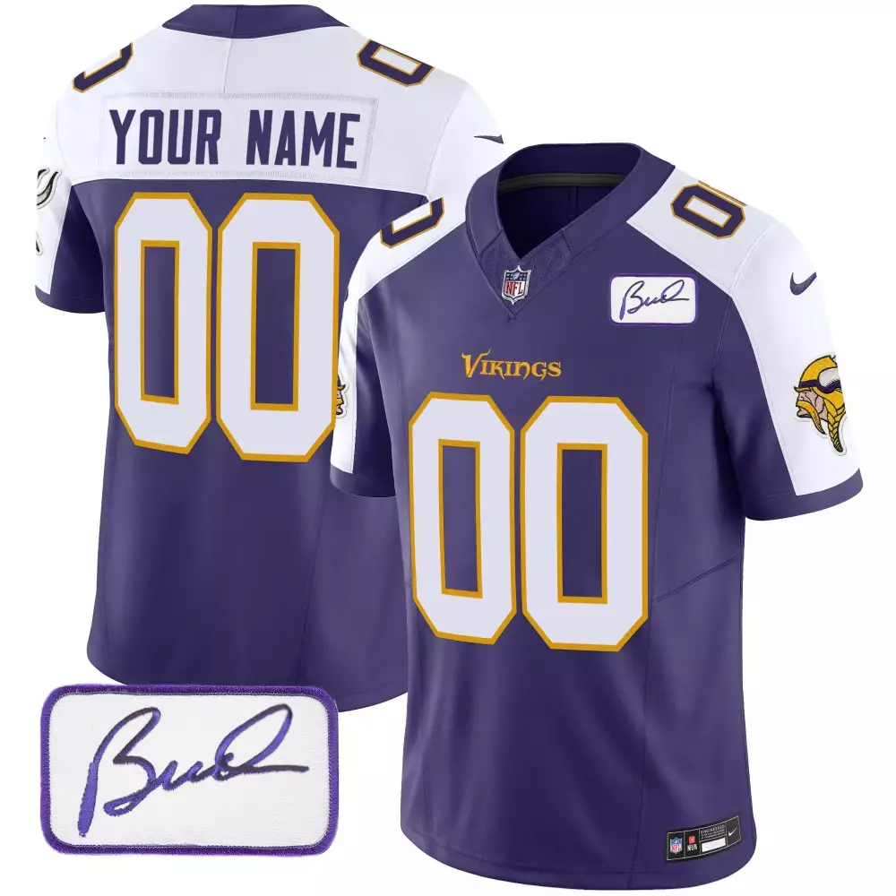 Minnesota Vikings Bud Grant Classic Purple Alternate Jersey V6 | Limited Edition Stitched Fan Gear | For Youth