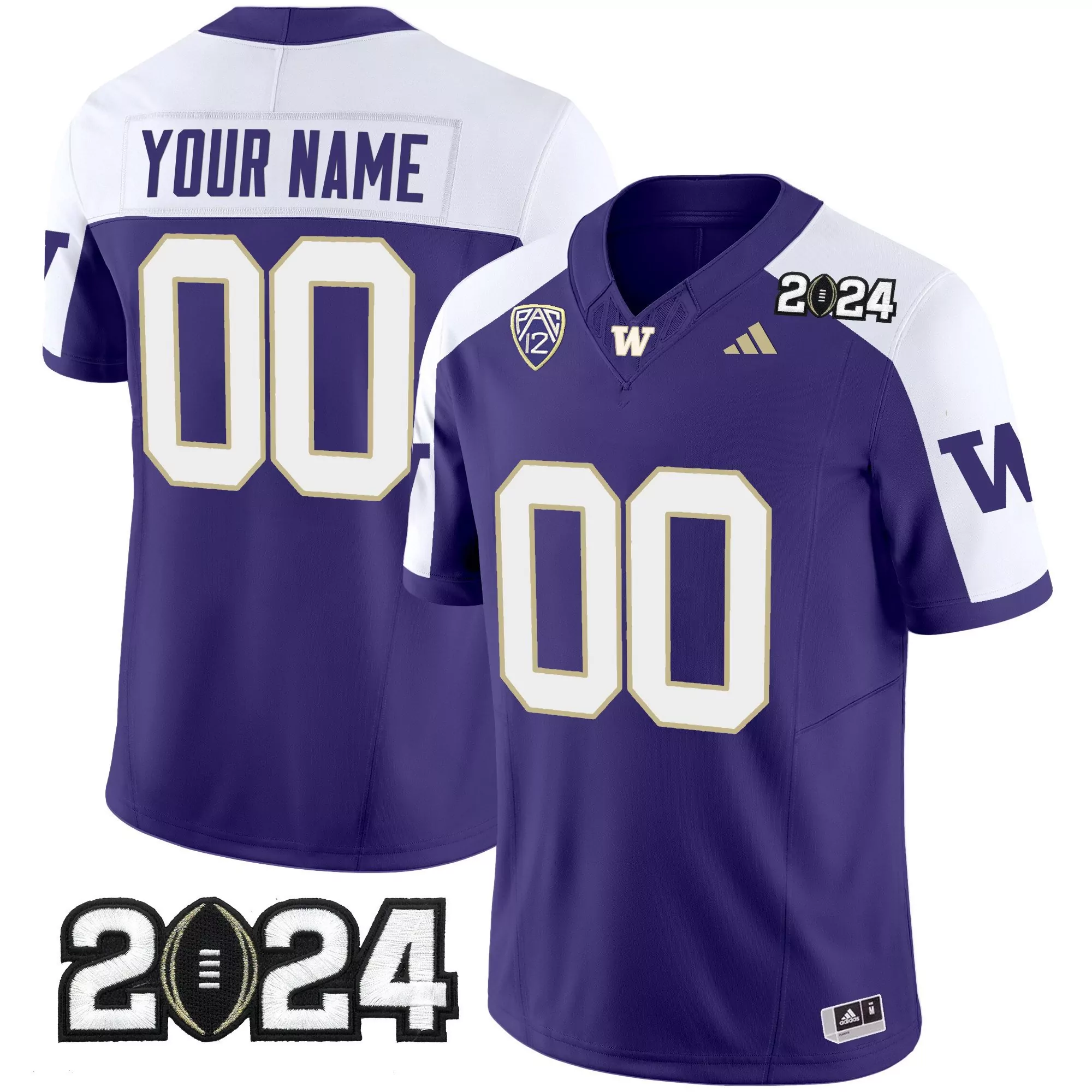 purple alternate youth washington huskies 2024 vapor limited custom jersey v4 all stitched