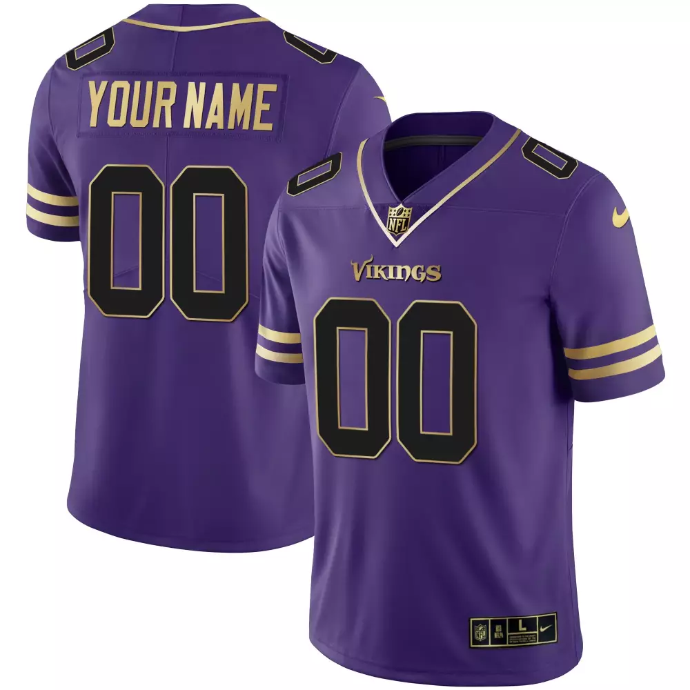 purple gold men minnesota vikings custom name custom number jersey all stitched