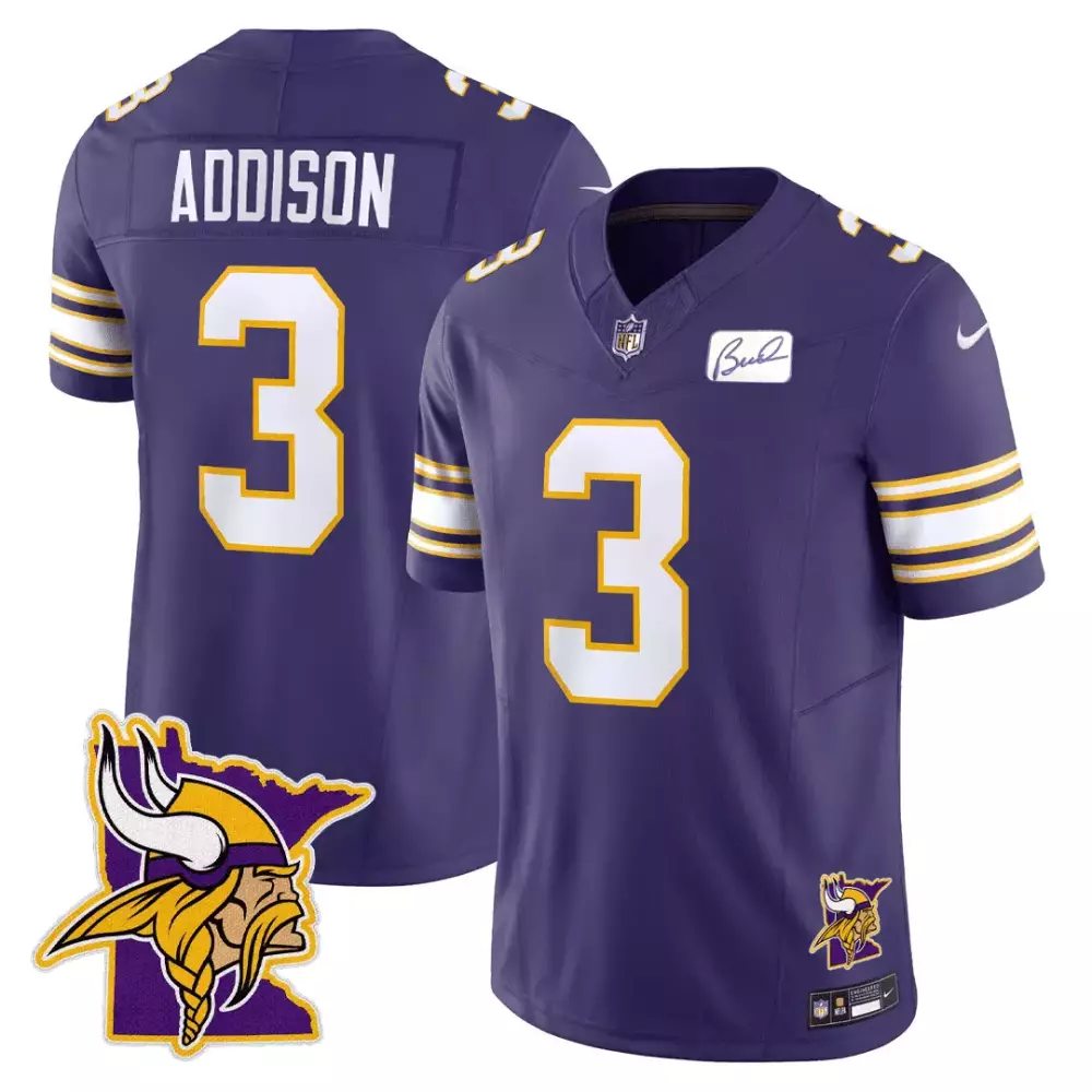 purple gold men minnesota vikings custom name custom number jersey all stitched