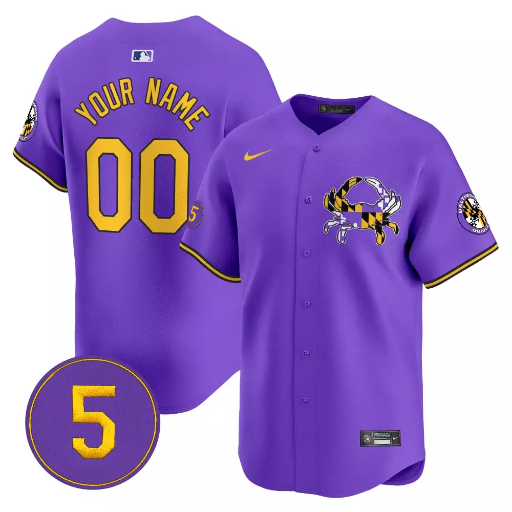 purple men baltimore orioles purple vapor premier limited custom jersey all stitched