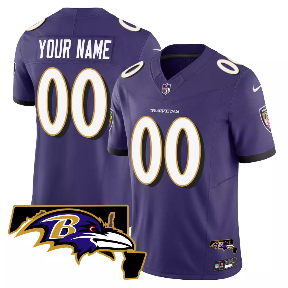 Baltimore Ravens Purple Stitched Jersey | Name Patch Trump 47 for Men | 2024 Style for Fans