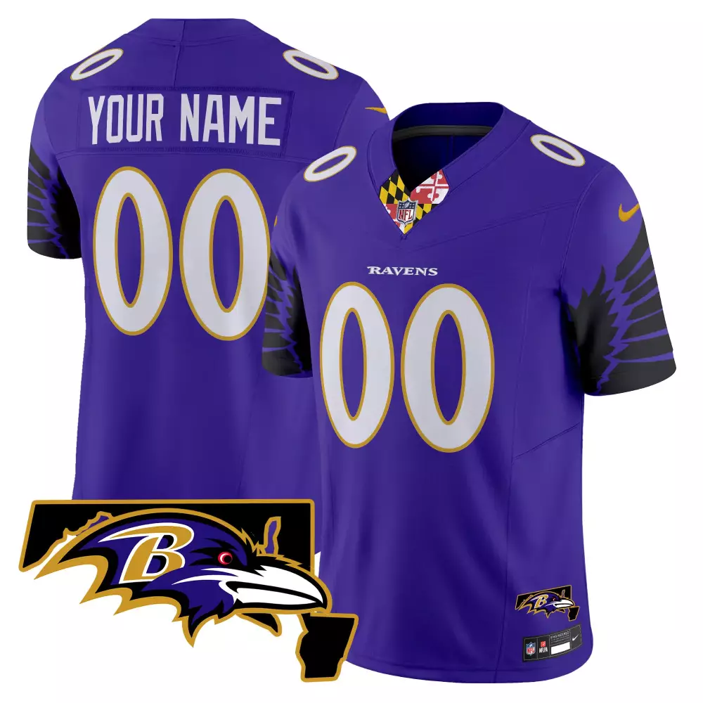 Baltimore Ravens Purple Stitched Jersey | Name Patch Trump 47 for Men | 2024 Style for Fans