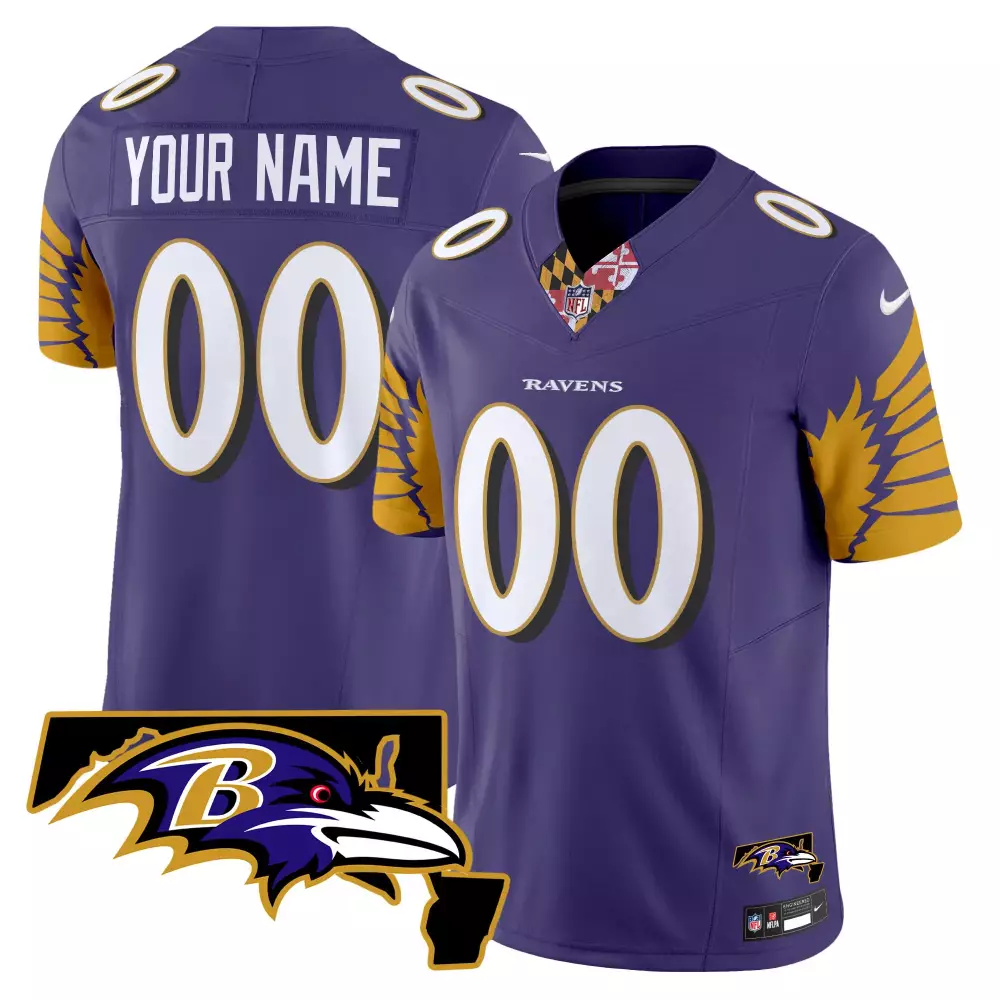 Baltimore Ravens Purple Stitched Jersey | Name Patch Trump 47 for Men | 2024 Style for Fans