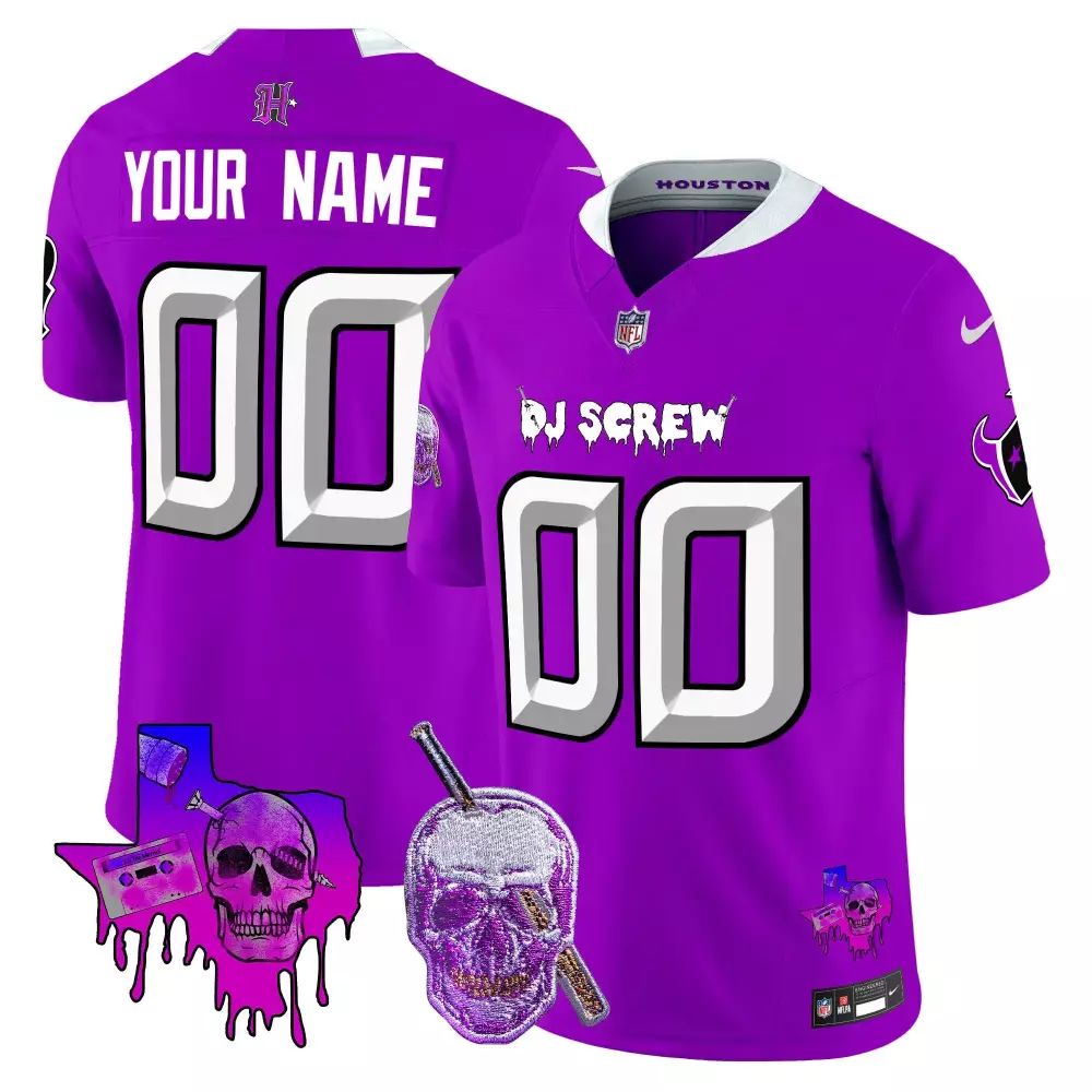 purple men houston texans dj screw vapor limited custom jersey all stitched