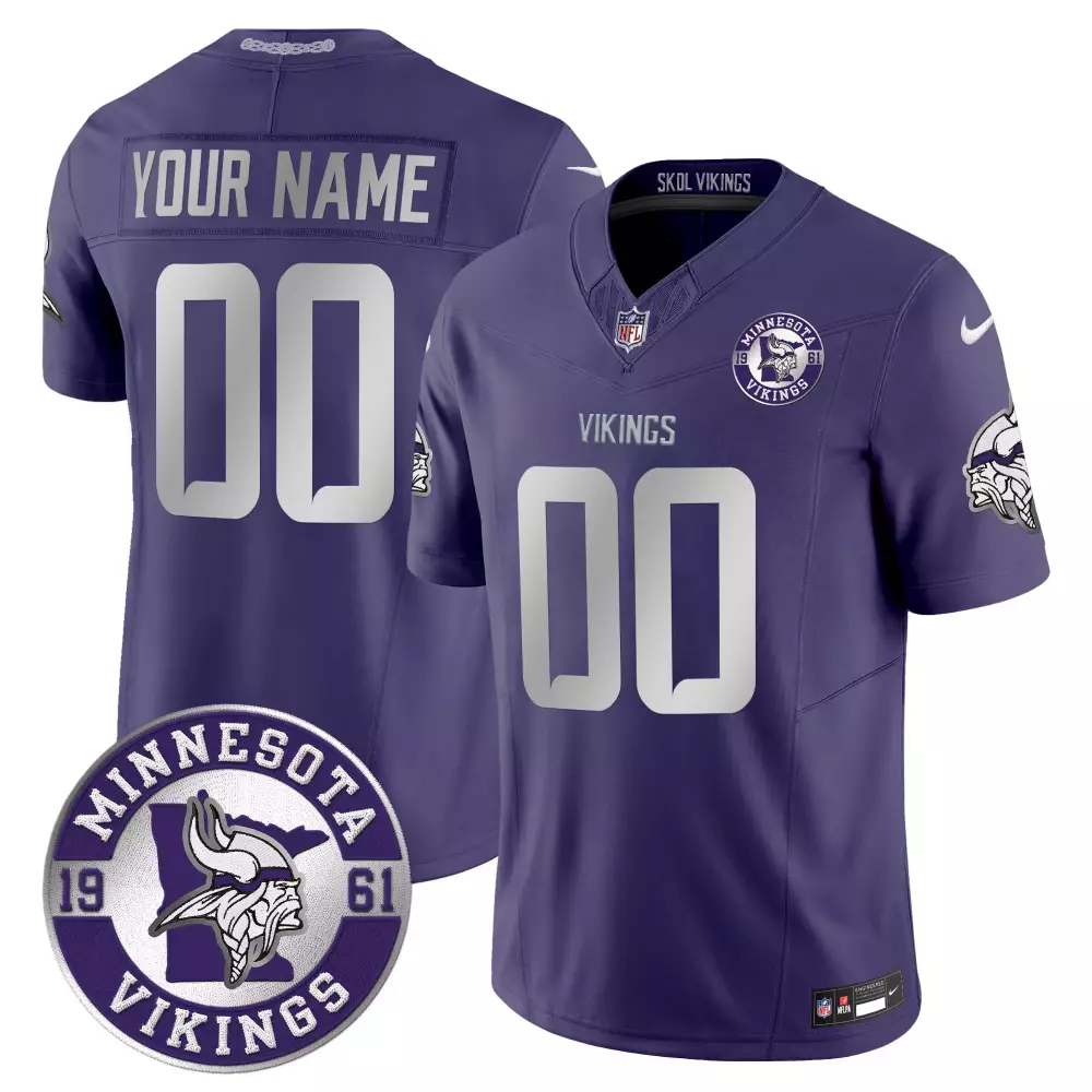 Minnesota Vikings 2024 Vapor Limited Custom Jersey | Stitched Fan Gear with Est 1961 Patch | For Men, Women & Youth