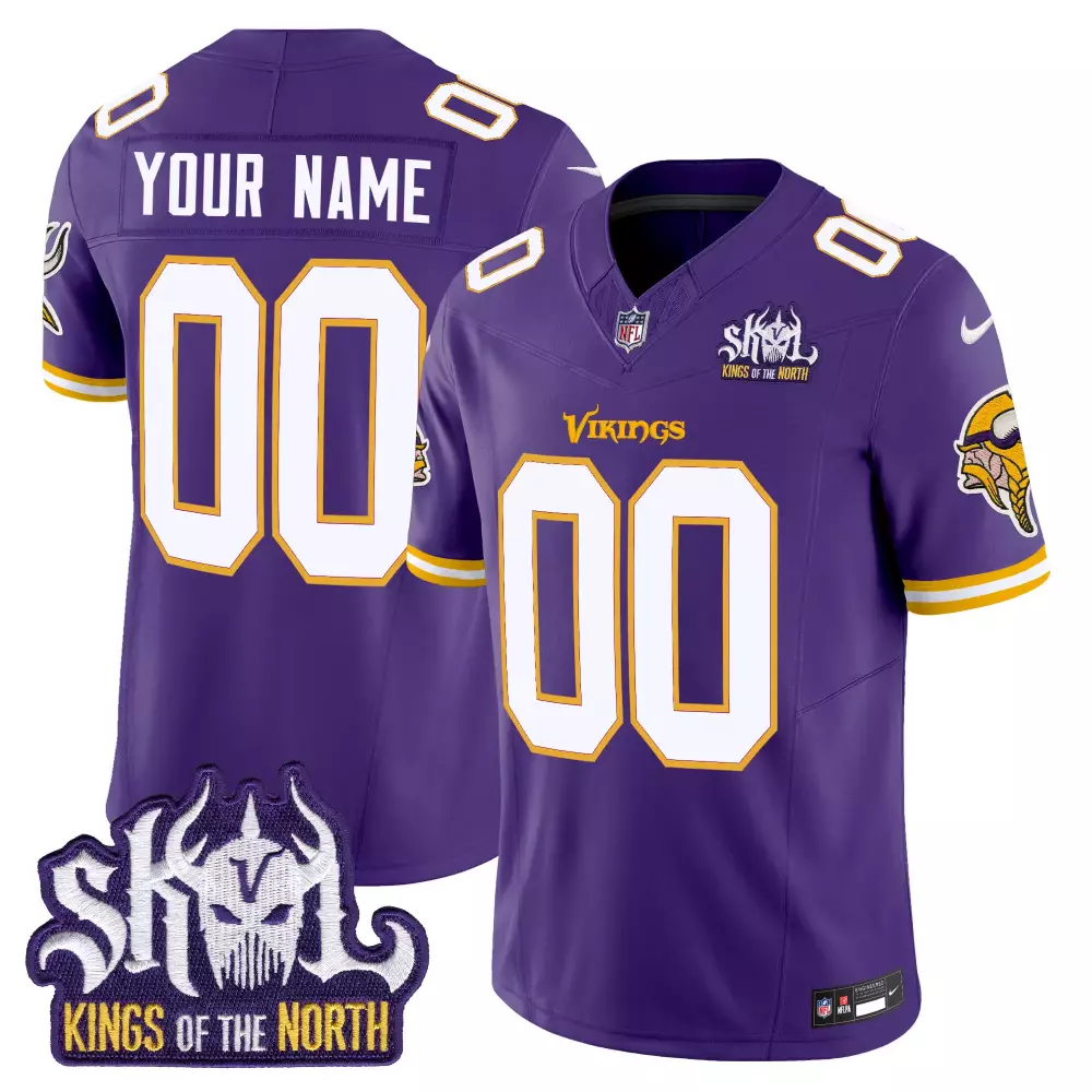 Minnesota Vikings King of the North Throwback Vapor Custom Jersey | Purple Stitched Limited Edition | For Men, Women & Youth